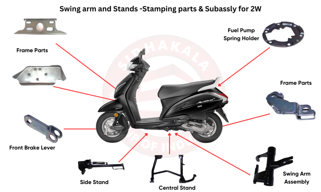 Swing arm and stands -Stamping parts & subassly for 2W(1)